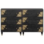 vidaXL Buffet 2 Pièces Noir 60 x 33 x 75 cm Bois de mangue massif