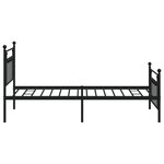 vidaXL Cadre de lit métal avec tête de lit/pied de lit noir 107x203 cm