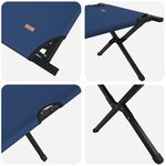 vidaXL Lit de Soleil Pliant 2 Pièces avec Sac de Transport Bleu en Tissu Oxford 600D