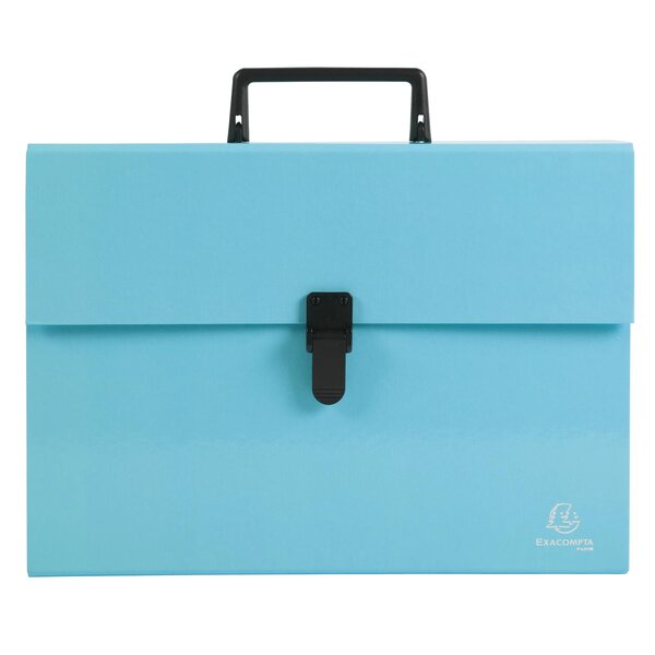 Trieur Familial À Poignée Aquarel 18 Compartiments - Bleu Pastel - Exacompta