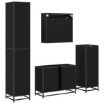 vidaXL Ensemble de mobilier de salle de bain 4 Pièces Chêne noir