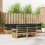 vidaXL Ensemble de canapés d'extérieur 7 pc Blanc et anthracite