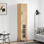 vidaXL Buffet haut Chêne sonoma 34 5x34x180 cm Bois d'ingénierie