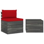 vidaXL Salon palette de jardin 2 Pièces avec coussins Bois de pin massif