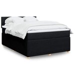 vidaXL Sommier à lattes de lit avec matelas Noir 160x200 cm Tissu