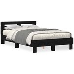 vidaXL Cadre de lit Chêne noir 120 x 190 cm Bois d'ingénierie
