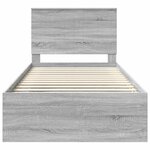 vidaXL Cadre de lit Gris Sonoma 100 x 200 cm Bois de pin massif