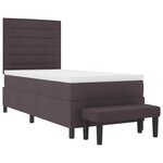 vidaXL Lit à ressorts avec matelas Marron foncé 100 x 200 cm tissu