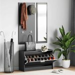 vidaXL Ensemble d'armoires à chaussures 3-en-1 Noir Bois d'ingénierie