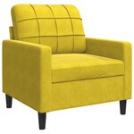 vidaXL Fauteuil Jaune 60 cm Velours