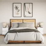 vidaXL Tables de chevet murales avec lumières LED 2 Pièces blanc