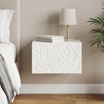 vidaXL Cabinet de chevet mural Blanc brillant 49 x 34 5 x 20 cm