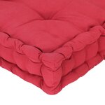 vidaXL Coussin de plancher de palette Coton 120x80x10 cm Bordeaux