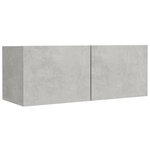 vidaXL Ensemble de meubles TV 4 Pièces Gris béton Bois d'ingénierie