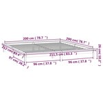 vidaXL Cadre de lit à LED sans matelas noir 200x200 cm bois massif