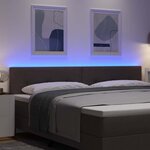 vidaXL Tête de Lit LED avec tête de lit Marron foncé 200 cm tissu