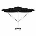 vidaXL Parasol Roma Noir 286 x 285 x 270 cm Aluminium et polyester