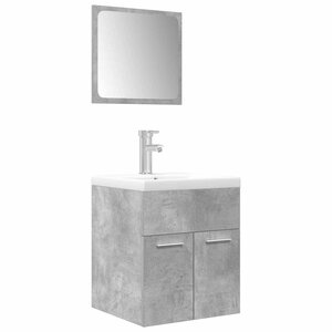 vidaXL Ensemble de meubles de salle de bain 3 Pièces gris béton