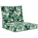 vidaXL Coussin de canapé d'extérieur 2 Pièces Motif feuille Polyester