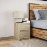 vidaXL Armoire de chevet avec lumières LED chêne sonoma