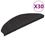 vidaXL Tapis d'escalier auto-adhésifs 30 Pièces noir 65x22 5x3 5 cm