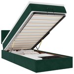 vidaXL Cadre de lit ottoman avec matelas vert foncé 90x190 cm velours