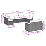 vidaXL Salon de jardin avec coussins 9 Pièces marron résine tressée