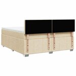 vidaXL Sommier à lattes de lit avec matelas Crème 200x200 cm Tissu