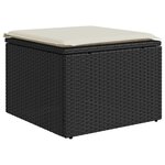 vidaXL Salon de jardin 6 Pièces avec coussins noir résine tressée