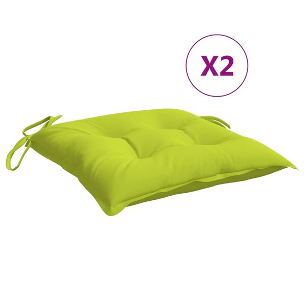 vidaXL Coussins de chaise lot de 2 vert brillant 40x40x7 cm