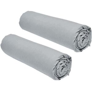 2 draps housses - 140 x 190 cm -Acier