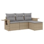 vidaXL Salon de jardin avec coussins 4 Pièces beige résine tressée