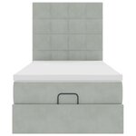 vidaXL Cadre de lit ottoman et matelas gris clair 90x200 cm velours