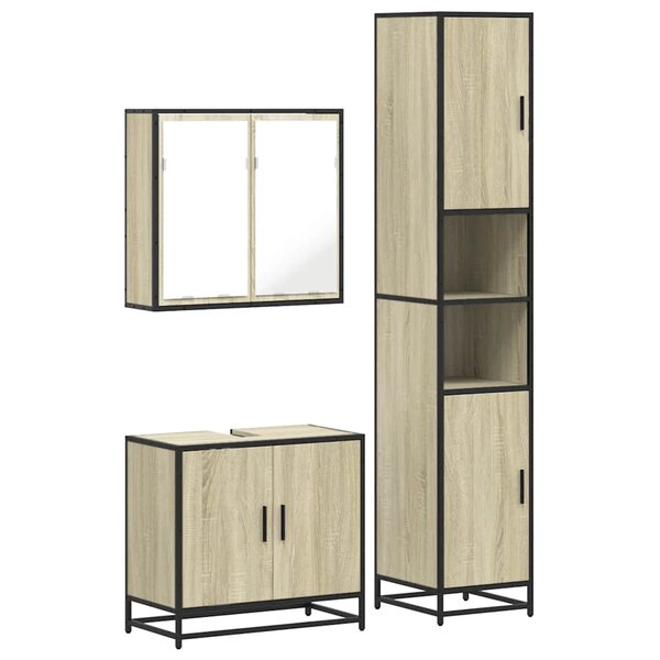 vidaXL Ensemble de meubles de salle de bain 3 Pièces chêne sonoma