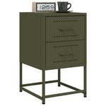 vidaXL Table de chevet vert olive 36x39x60 5 cm acier