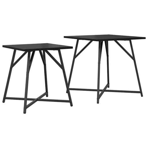vidaXL Ensemble de tables d'appoint 2 Pièces Chêne noir