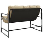vidaXL Banc de jardin avec coussin taupe 113 cm acier