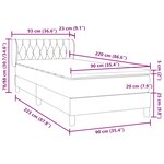 vidaXL Sommier à lattes de lit et matelas gris foncé 90x220 cm velours