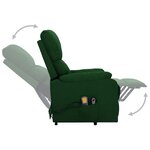 vidaXL Fauteuil de massage Vert foncé Tissu