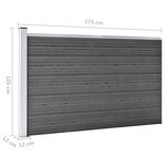 vidaXL Ensemble de panneau de clôture WPC 353x105 cm Noir