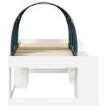 vidaXL Cadre de lit avec tunnel avec étagère 3 Pièces Blanc et bleu clair