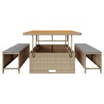 vidaXL Ensemble de salle à manger pour jardin 3 Pièces Beige Poly rotin