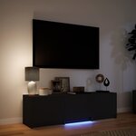 vidaXL Meuble TV avec LED Noir 140 x 34 x 40 cm Bois d’ingénierie
