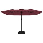 vidaXL Parasol de jardin à double tête rouge bordeaux 449x265 cm