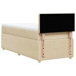vidaXL Sommier à lattes de lit et matelas Crème 90x190 cm Tissu