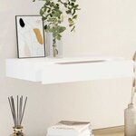 vidaXL Étagère murale avec 1 tiroir MDF Blanc Rangement de livres/DVD
