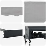vidaXL Auvent Gris clair 400 × 300 cm Polyester et Aluminium