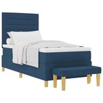 vidaXL Lit à ressorts avec tête de lit Bleu 200 x 90 cm tissu