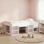vidaXL Cadre de lit pour enfants avec rangement Blanc 80 x 200 cm