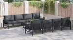vidaXL Ensemble de canapé de jardin 9 Pièces Anthracite Acier & tissu